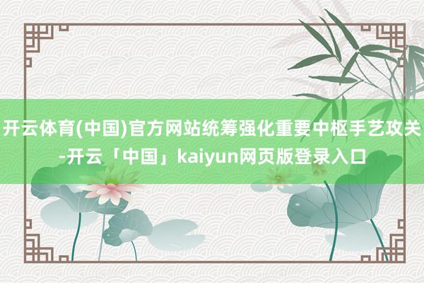 开云体育(中国)官方网站统筹强化重要中枢手艺攻关-开云「中国」kaiyun网页版登录入口