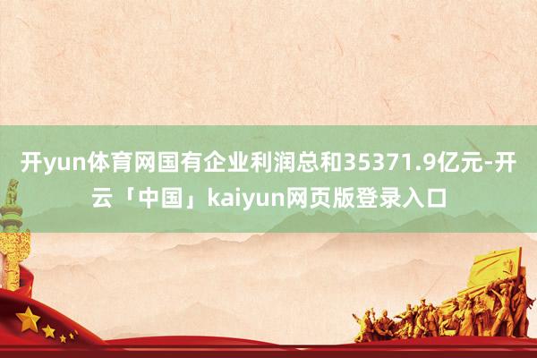 开yun体育网国有企业利润总和35371.9亿元-开云「中国」kaiyun网页版登录入口