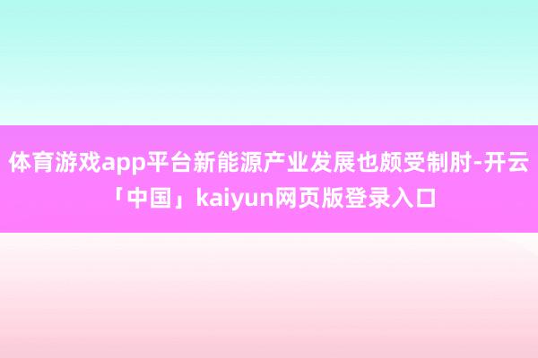 体育游戏app平台新能源产业发展也颇受制肘-开云「中国」kaiyun网页版登录入口