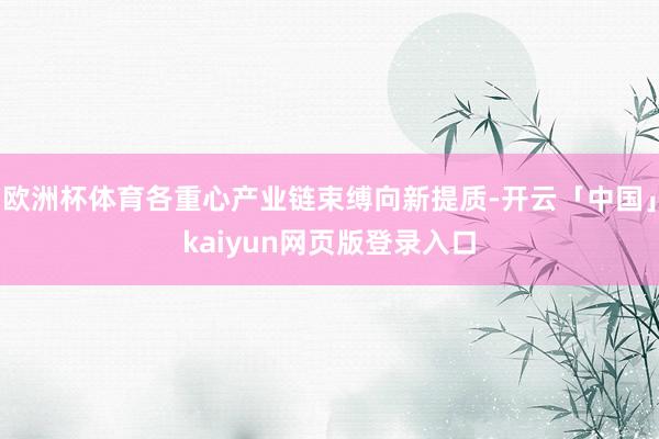 欧洲杯体育各重心产业链束缚向新提质-开云「中国」kaiyun网页版登录入口